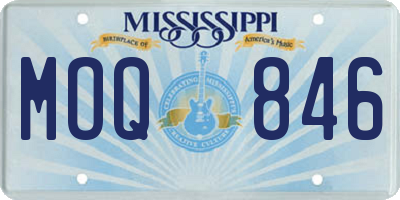 MS license plate MOQ846