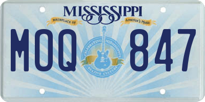MS license plate MOQ847