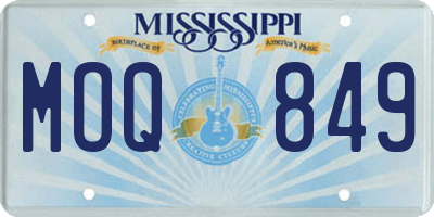 MS license plate MOQ849