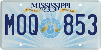 MS license plate MOQ853