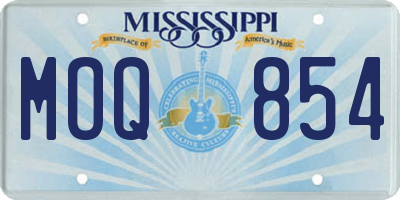 MS license plate MOQ854