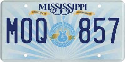 MS license plate MOQ857