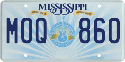 MS license plate MOQ860
