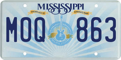 MS license plate MOQ863