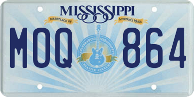 MS license plate MOQ864