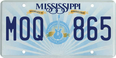 MS license plate MOQ865