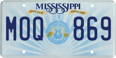 MS license plate MOQ869