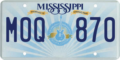 MS license plate MOQ870