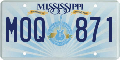 MS license plate MOQ871