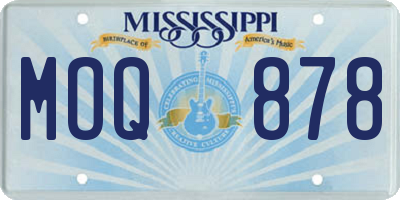 MS license plate MOQ878