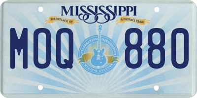 MS license plate MOQ880