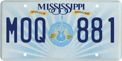 MS license plate MOQ881