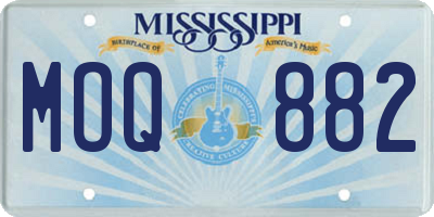 MS license plate MOQ882