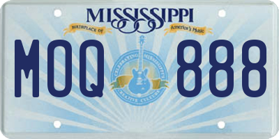 MS license plate MOQ888