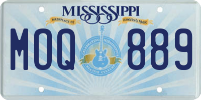MS license plate MOQ889