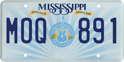 MS license plate MOQ891