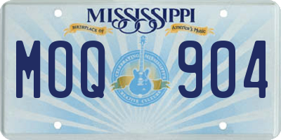 MS license plate MOQ904