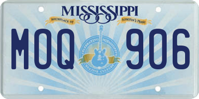 MS license plate MOQ906