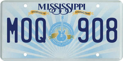 MS license plate MOQ908