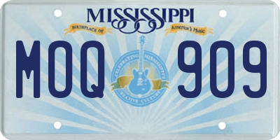 MS license plate MOQ909