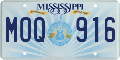 MS license plate MOQ916