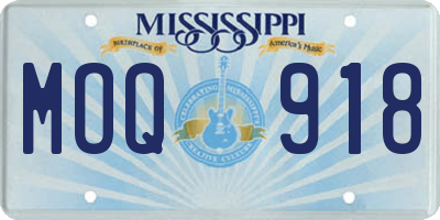 MS license plate MOQ918