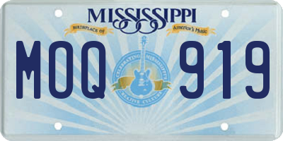 MS license plate MOQ919