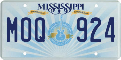 MS license plate MOQ924