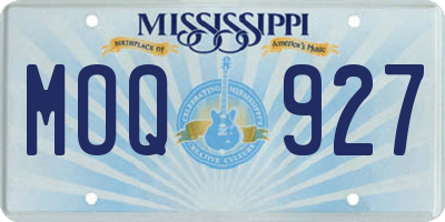 MS license plate MOQ927