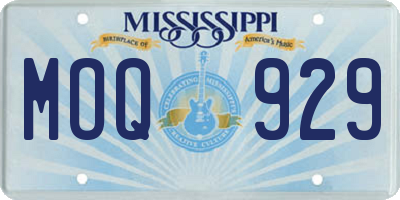 MS license plate MOQ929