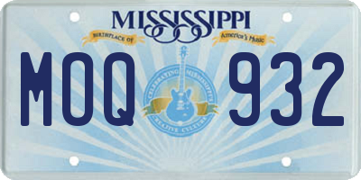 MS license plate MOQ932