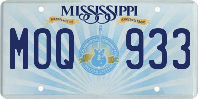 MS license plate MOQ933