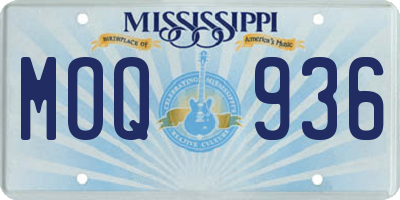 MS license plate MOQ936