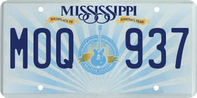 MS license plate MOQ937
