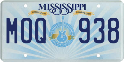 MS license plate MOQ938
