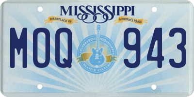 MS license plate MOQ943