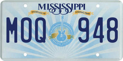 MS license plate MOQ948