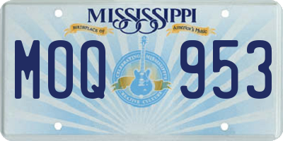 MS license plate MOQ953