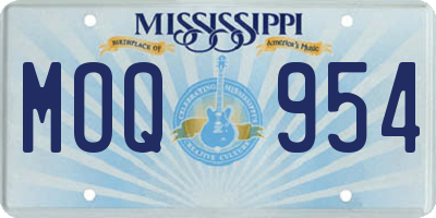 MS license plate MOQ954