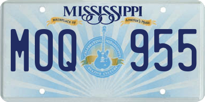 MS license plate MOQ955