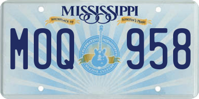 MS license plate MOQ958
