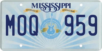 MS license plate MOQ959