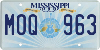 MS license plate MOQ963