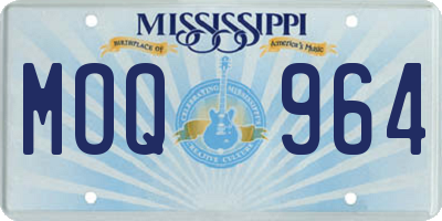 MS license plate MOQ964