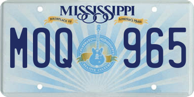 MS license plate MOQ965