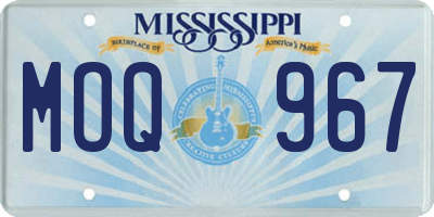 MS license plate MOQ967