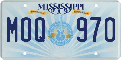 MS license plate MOQ970