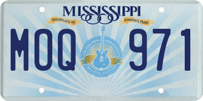 MS license plate MOQ971