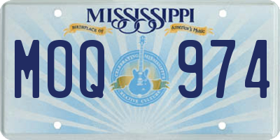 MS license plate MOQ974