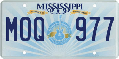 MS license plate MOQ977